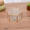 Hexagon Shape Geometric Transparent Glass Flower Room Glass Ring Box
