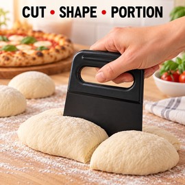 Flexible Dough Scraper for Baking – Plastic Pizza Dough Cutter & Spatula with Hanging Design for Home Kitchen Prep