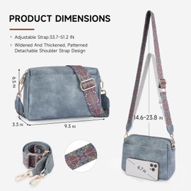 APHISON Small Crossbody Bags for Women, Triple Zip Vegan Leather Crossbody Purse Shoulder Handbags