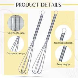 Baderke 10 Pcs Mini Whisk Bulk Small Whisks for Cooking 304 Stainless Steel Tiny Whisk for Baking, Whipping, Beating Eggs, Mixing Sauces, Blending Ingredients (6 Inch)