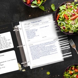 Half Letter for 8.5x5.5’’ Pack of 25 for Mini Binders Recipe Page Sleeves Protectors, Recipe Book Page Refill Sheets, 1 Pocket Sheet Protectors, Crystal Clear Recipe Covers