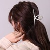 Metal Frame Bow Hair Clip (BG0045) (Silver)
