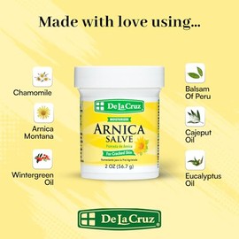 De La Cruz Arnica Salve Crema para el cuidado de pies para talones y pies secos agrietados, cuidado de la piel, bálsamo de manos, bálsamo de humedad 2