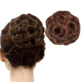 HAPVITAL Bun Wig, Kimono Dress, Chignon, Partial Wig, Hair Ornament, Volume Up, Easy, Natural, Perfect Hairstyle, Stylish, Popular, Women's Point Wig (Light Brown, Hairstyle)