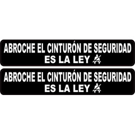 StickerTalk Abroche el Cinturón de Seguridad Vinyl Stickers, 1 sheet of 2 stickers, 5 inches x 1 inch each