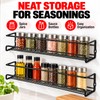 Wall-Mounted Spice Rack for Kitchen Storage – 2-Piece Metal Organizer
