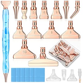 ZYNERY 30 PCS Diamond Painting Pens Kit, 13 PCS Stainless Steel Tip for Diamond Painting Accessories with 12 Clay, Diamond Art Pens 5D Diamond Painting Tools for DIY Craft (Blue)