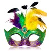 MYSEUNI 2025 Mardi Gras Masks for Women with Feathers- Womens