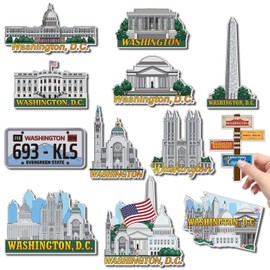 Xuhal 12 Pcs Washington Fridge Magnet USA Cities Magnetic Refrigerator Stickers Souvenirs Gifts for Refrigerator Home Decoration