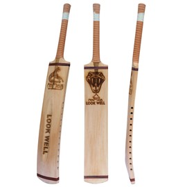 Cricket Bat Hand Made Coconut Wood Tennis Tape Ball Full Size Adult Full Cane Long Handle Full Size 4.5"