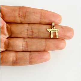 ALELSA JEWELRY 14K Solid Yellow Gold Chai Pendant, Hebrew Life Letter, 14K Real Gold Chai Symbol Charm Pendant.