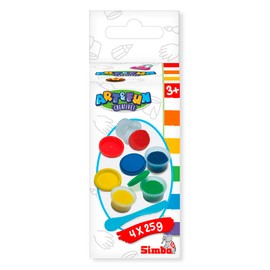 Simba Art and Fun 4 Kneading Boxes 25 g Each Red, Blue, Green, Yellow, with Spatula, from 3 Years