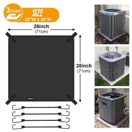 Kipiea Air Conditioning Cover for Outside Units – Heavy Duty 600D Waterproof AC Outdoor Unit Top Protector (28" x 28")