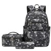 SIVENKE 3Pcs Middle School Schoolbag Star Printing Waterproof School Backpack