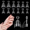 LIONVISON Short Almond Nail Tips Half Cover, 600PCS Extra Short