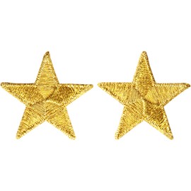 Gold 1" Star - 2 FOR THE PRICE OF ONE!! - Embroidered Iron on Patch