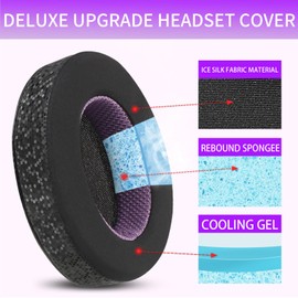 Jomwag Magic Ice Gel Replacement Earpads for Sony WH-1000XM4 – Black/Purple Cooling Cushions