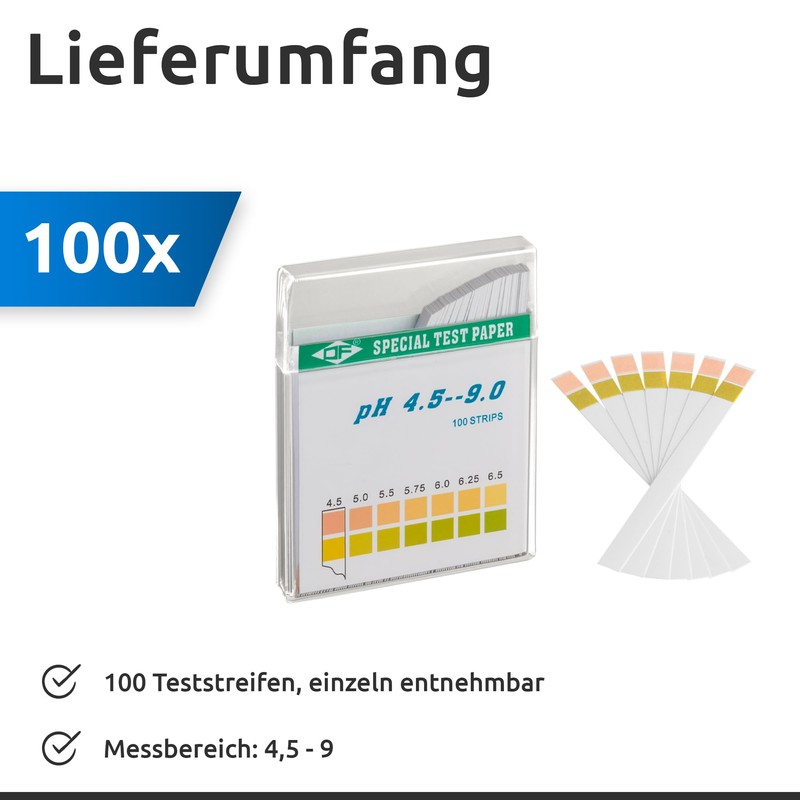 ECENCE pH Test Strips Pack of 100, Lackmus Test Paper,