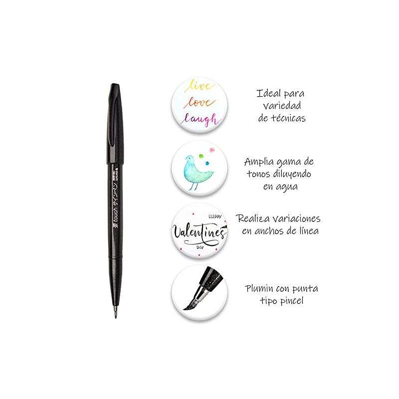 Marcadores Punta Pincel Base Agua Pentel 3 U-SES15C-AEN-EST
