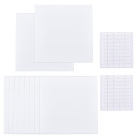SUPERFINDINGS 10Pcs Wall Hole Cover Sheets with 60Pcs Plastic Stickers 13cm Plate Dustproof Cover Plate Square Frosted Blank Plate for Wall Plasterboard Hole Covering