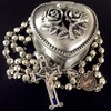 elegantmedical HANDMADE SILVER ROSE BEADS CATHOLIC Saint St Benedict ROSARY