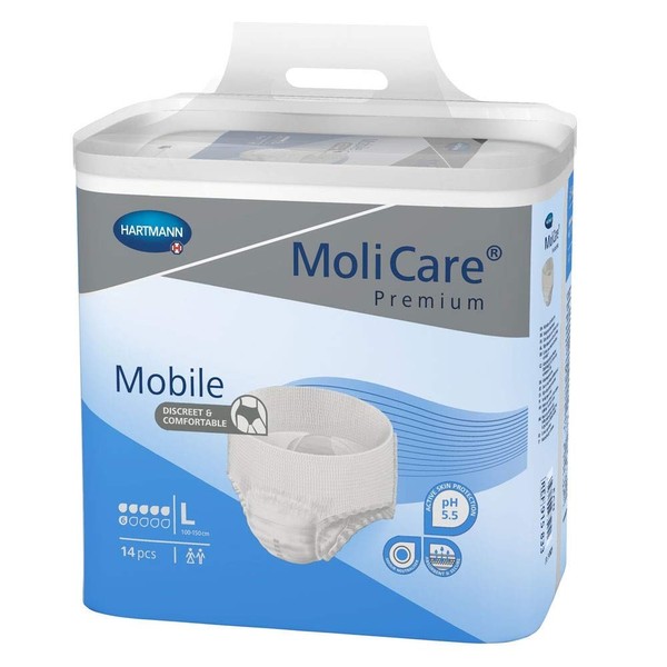 Molicare Mobile® Absorbent Disposable Protective Underwear - Case/56 (Lg (40" - 59" Waist))