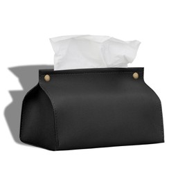 BEANPRECOY Leather Tissue Box Cover Holder, Refined Modern PU Leather Tissue Box Holder Rectangular Tissue Box Covers for Kleenex, Napkin,Organizer Tissue Holder for Bathroom Car Home Office