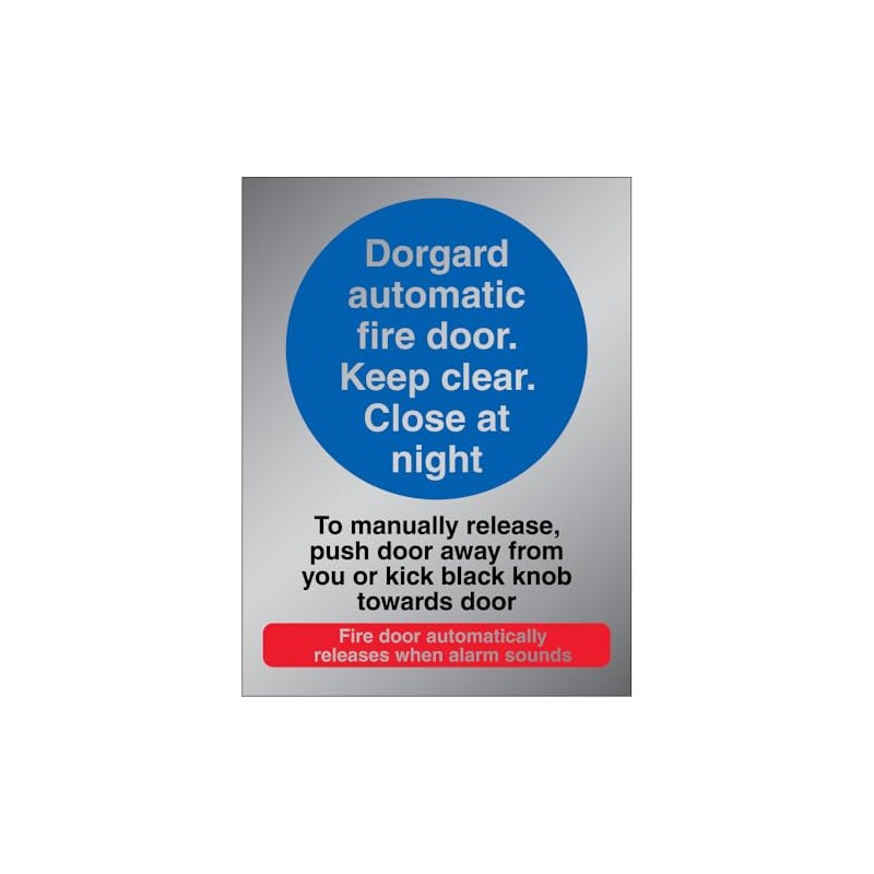 V Safety Photoluminescent Dorgard Automatic Fire Door - To Manually