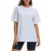 TUTQI Women Oversized T Shirts Summer Casual Crewneck Short Sleeve