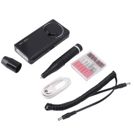 Electric Nail Drill Machine 35000RPM LED Display Rechargeable Nail Polishing Grinding Machine Black