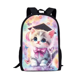 Wnbucioht Cute Cat Backpack for Kids Boys School Bags 17 Inch Kindergarten Toddler Bookbag Kawai Cat School Backpack for Primary Middle Student Casual Daypack Laptop Bagpack