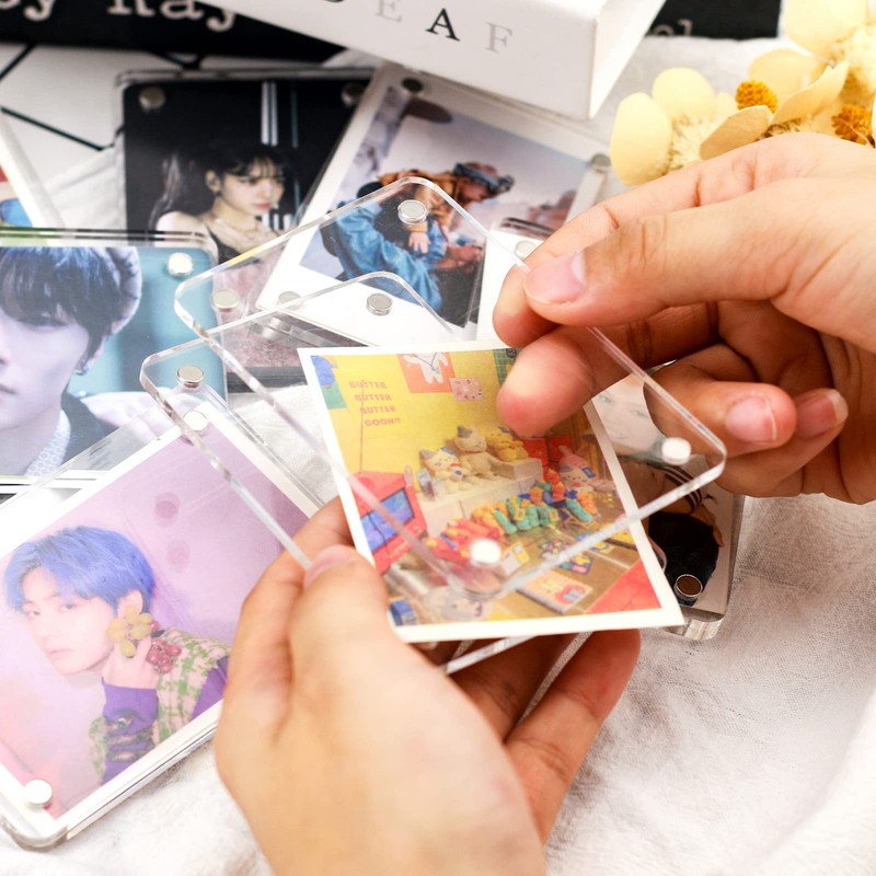 Fridge Magnetic Picture Frame, Magnet Acrylic Photo Frame Clear Double