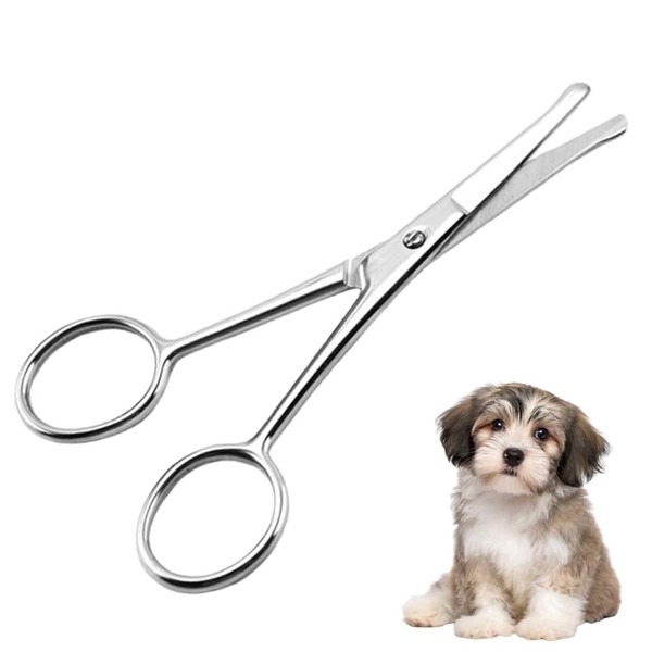 Pet Grooming Scissors, Safe Rounded Grooming Scissors, Curved, Low Friction