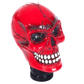 Bashineng Skull Shift Knob Handle Gear Stick Shifter Transmission Shifting Lever Universal Fit Most Manual Automatic Cars Truck SUV Vehicle (Red)