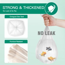 JOYEUX Small Trash Bags 1.2 Gallon, 90 Count Mini Garbage Bags for Bathroom Home Office Trash Can Liners, fit 4.5-5 Liter, 1-1.5 Gal, Clear