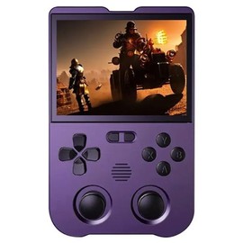 XU10 Handheld Game Console with Built-in 10,000 Games, 3.5-inch IPS Screen Linux System RK3326S Chips Portable Retro Nostalgic Game Console - 64G (Purple)