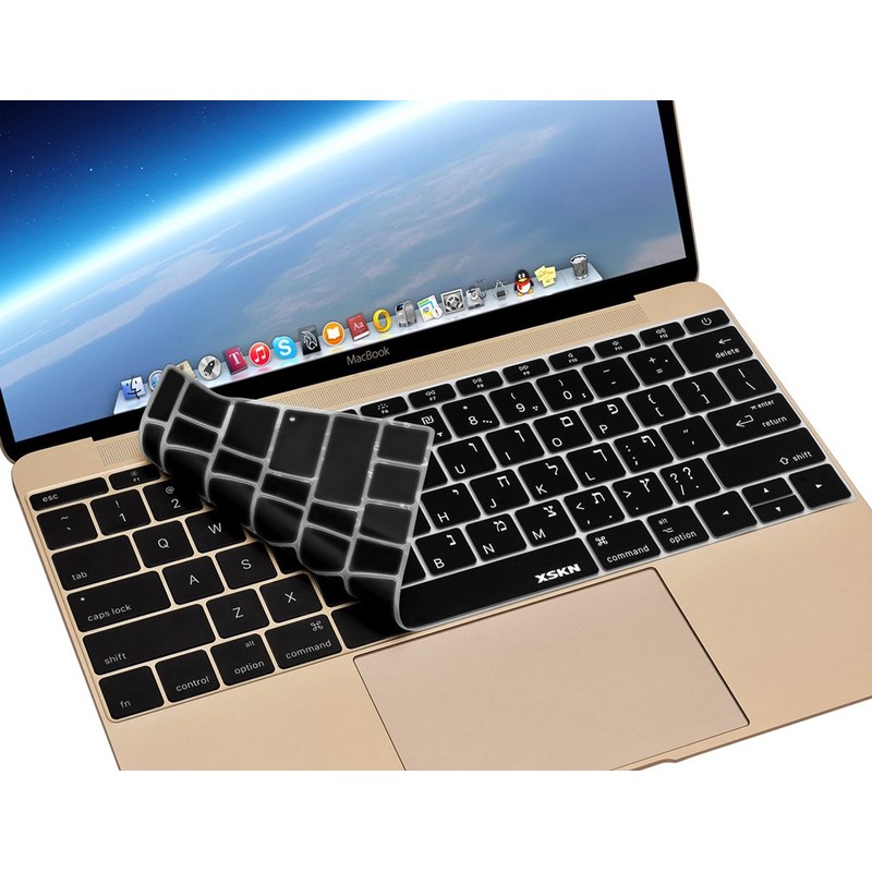 XSKN Hebrew English Language Silicone Black Keyboard Skins are Compatible