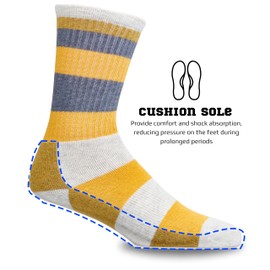 JAMES FIALLO 3 Pairs Unisex Wool Blend Rich Autumn Hues Maroon Green Violet Pink Stripes and Shapes Sports Cushioned Dress Crew Socks, RHK05-M-T1