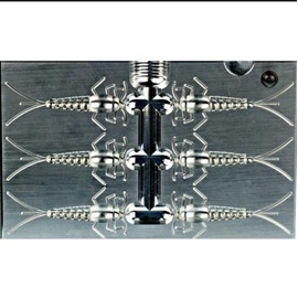 Circle B Tackle Do It Molds Aluminium CNC Premium Soft Plastiс Mold Lure Making Injection Molds Fishing Lures MayDay Mayfly 2"" 6 Cavity, Silver