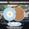 Cup Holders Car Coasters - White Daisy Flower Absorbent Ceramic