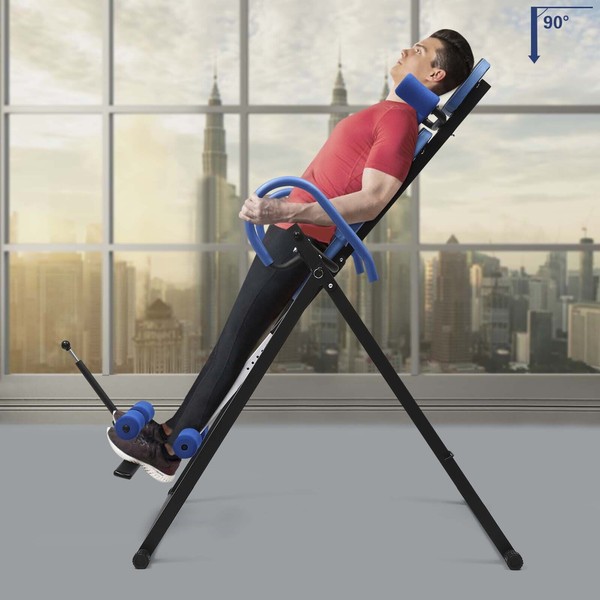 Gravity Inversion Table Foldable Stretcher Inverter Machine Gym Fitness 330LBS