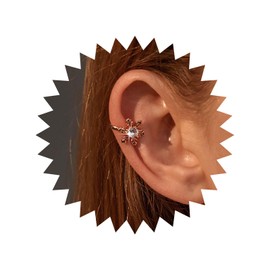 Yheakne Boho Crystal Snowflake Ear Cuff Earrings Gold Snowflake Cuff Wrap Earrings Vintage Cz Winter Flower Earrings No Piercing Cartilage Earrings Jewelry for Women and Girls