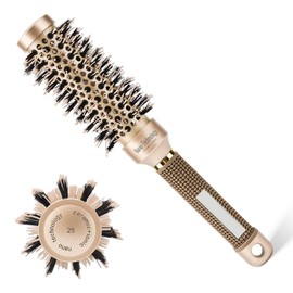 Ceramic Round Hair Brush, Antistatic Round Brush, Round Brush for Blow-Drying, Hair Brush Round for Women for Curls, Styling Brush, Frizz-free Blowouts, for Styling, Curling, Blow-Drying (25 mm)