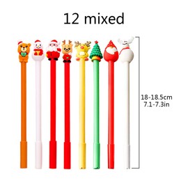 Gel Pen 12 Pieces Christmas Cute Rollerball Pen Stationery Set 0.5 mm Fineliner Pen Sketch Writing Drawing Marker for Note Calendar Colouring Office School Supplies Art Projects