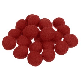 PATIKIL Wool Felt Balls Beads Wool Felting Pom 1.5cm 15mm Wine Red for Home Crafts Handcrafts Project DIY Pack of 20