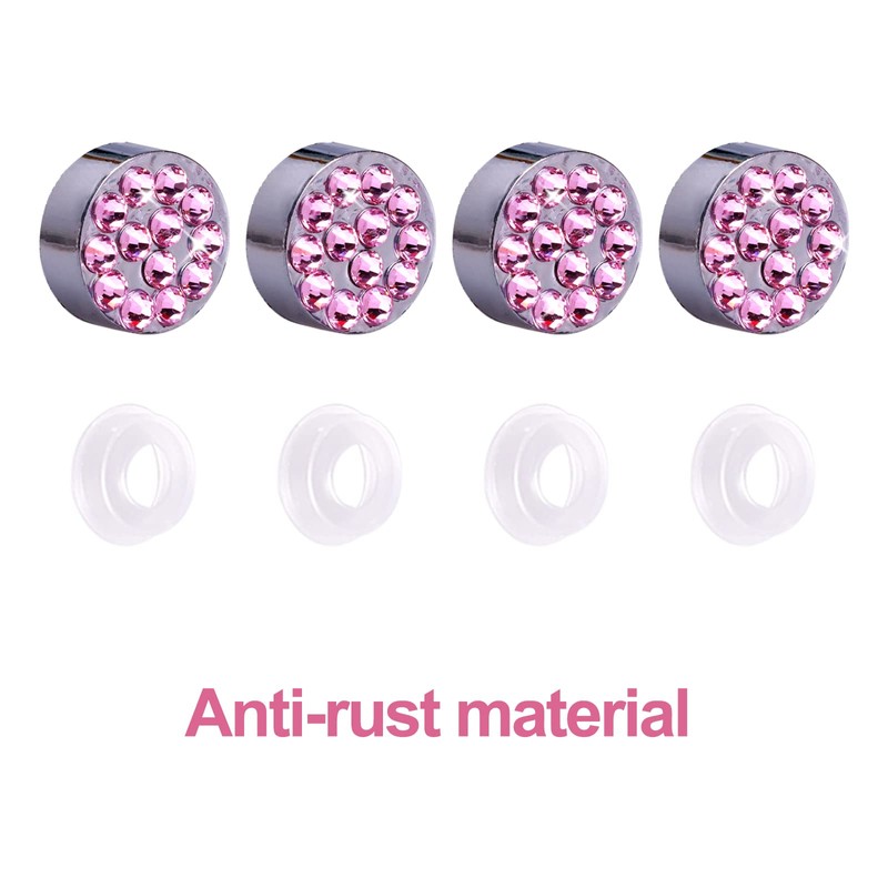 MAYEHAY Pink License Plate Frame 2 Packs Bling License Plate