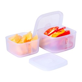 OTB Set of 2 Reusable Silicone Containers Lavender, Nesting Leak-free Silicone Food Storage Boxes, BPA Free, Airtight, Dishwasher and Freezer Safe