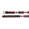 GauchoLife Polo Belt Cinturón de piel cosido a mano, Rojo/Blanco/Azul,