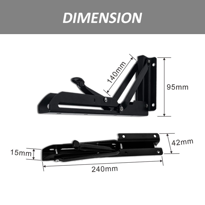 2 Pack Folding Shelf Brackets, Collapsible Shelf Brackets Heavy Duty,