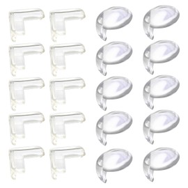 Acorn Baby Clear Corner Guards - 20pk Round and Square Baby Corner Protectors Baby Proofing Corner Guards with Adhesive